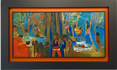 Serigrafia sobre papel EA 58x116 cm, Dimensão com moldura 90x145 cm